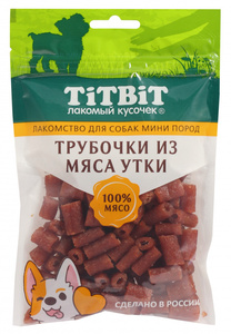 TitBit Трубочки из мяса утки для собак мини пород, ТитБит