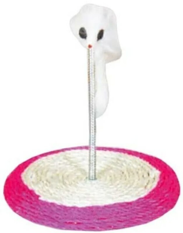 Игрушка Вестерн Мышь на пружине, подставка сизаль