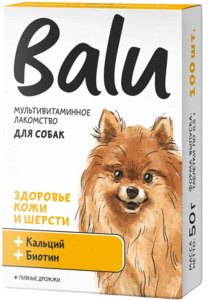 Balu Лакомство мультивитаминное для собак Здоровье кожи и шерсти, Балу