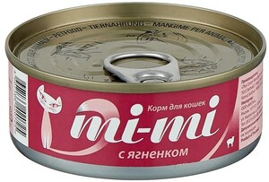 Mi-Mi консервы для кошек ягненок в желе, МиМи 80 г