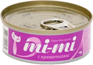 Mi-Mi консервы для кошек с креветками в желе, МиМи 80 г