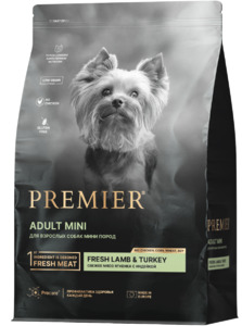Premier Dog Lamb&Turkey Adult Mini, Премьер