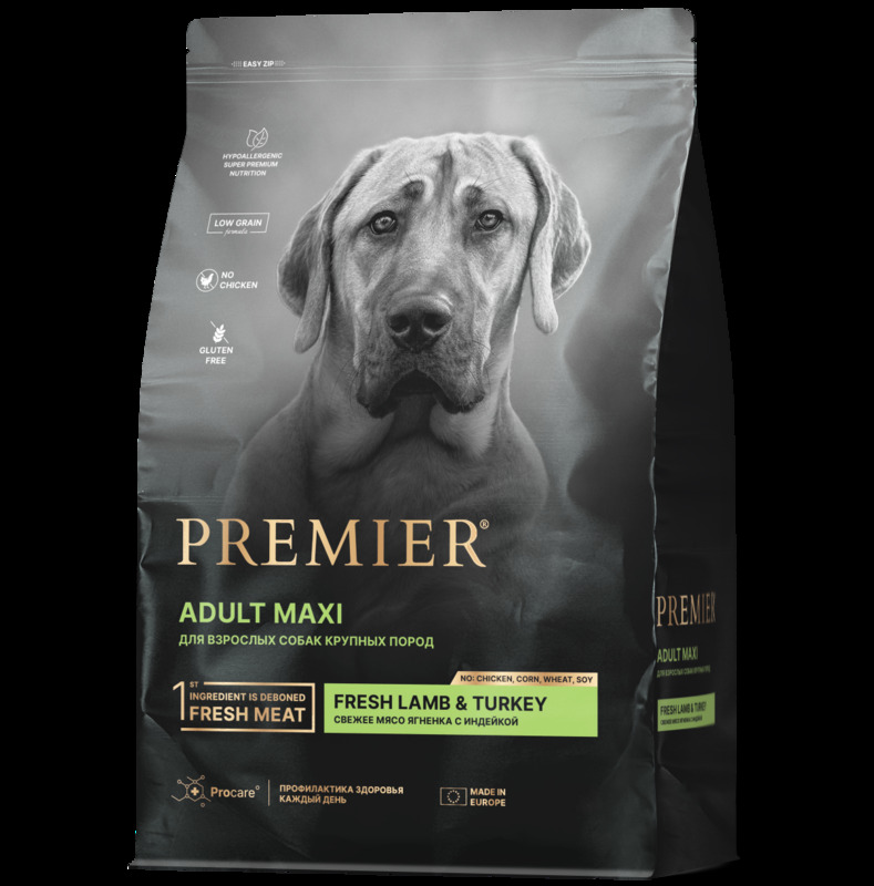 Premier Dog Lamb&Turkey Adult Maxi, Премьер