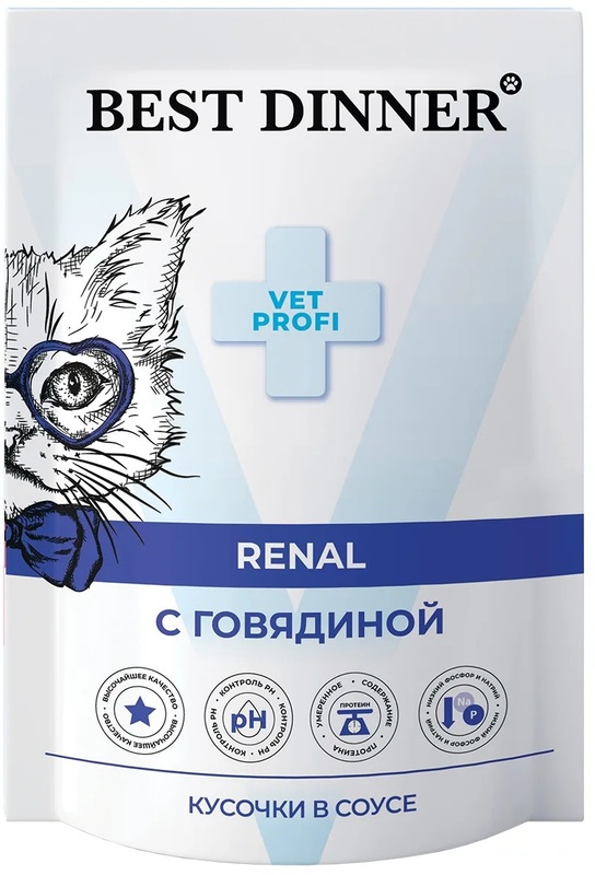 Пауч Бест Диннер Exclusive Vet Profi Ренал Говядина, Best Dinner