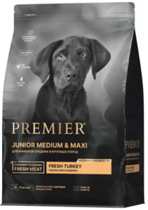 Premier Dog Turkey Junior Medium&Maxi, Премьер 1 кг