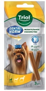 Triol Dental Norm лакомство Палочки жевательные для собак мелких пород, Триол 90 г
