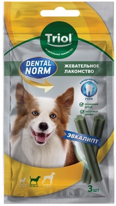 Triol Dental Norm Палочки жевательные с эвкалиптом для собак средних пород, Триол