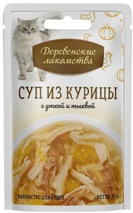 Деревенские лакомства суп из курицы с уткой и тыквой 35 г