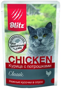 Blitz Sensitive курица с потрошками в соусе, Блитс 85 г