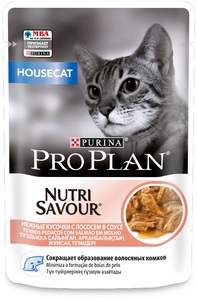 Pro Plan Pouch Housecat лосось в соусе, ПроПлан 85г