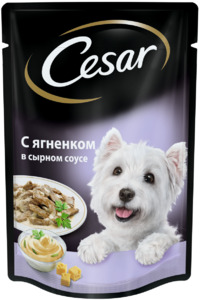 Цезарь пауч ягненок в сырном соусе для собак, Cesar