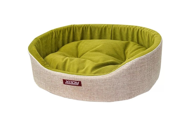 Лежак для собак Xody флок Olive премиум, Ксоди