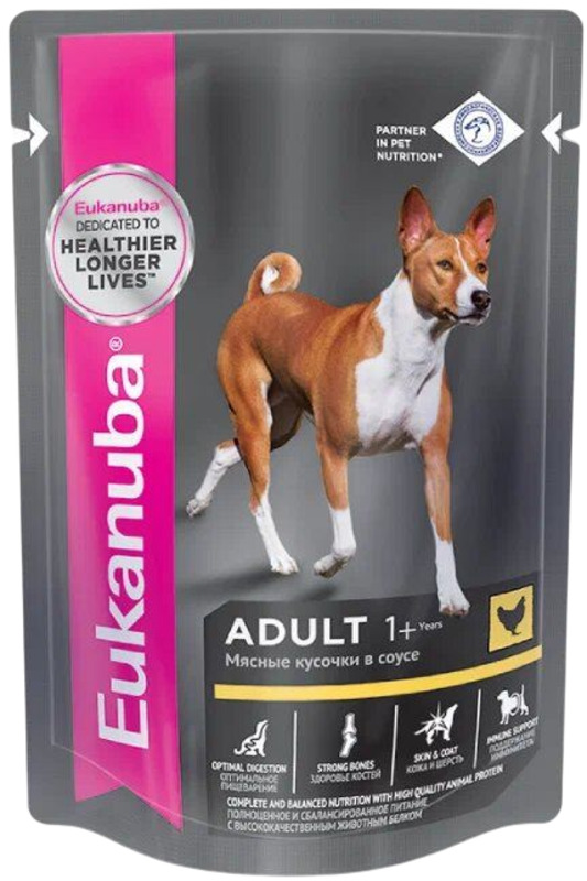 Eukanuba adult all breed пауч курица в соусе, Эукануба