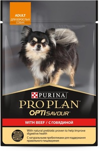 Pro Plan Optisavour пауч для собак мелких и карликовых пород с говядиной, Про План