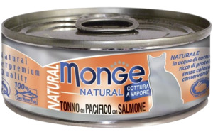 Монж Кэт Натурал консервы для кошек с тихоокеанским тунцом и лососем, Monge Cat Natural 80г