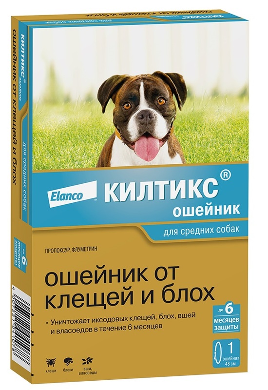 Килтикс Elanco ошейник от блох и клещей для собак, Эланко