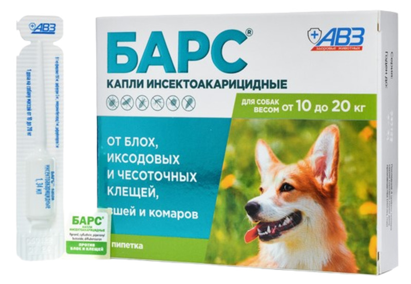 Барс капли от блох и клещей для собак, 1 пипетка