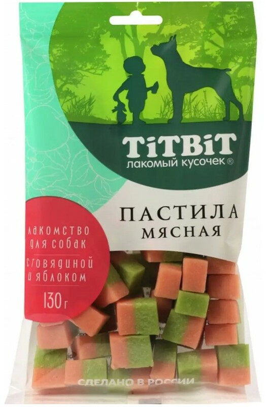 TitBit пастила мясная с говядиной и яблоком для собак, ТитБит