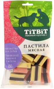 TitBit пастила мясная с бараниной клюквой и медом для собак, ТитБит 130 г