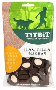 TitBit пастила мясная с уткой и кэробом для собак, ТитБит 130 г