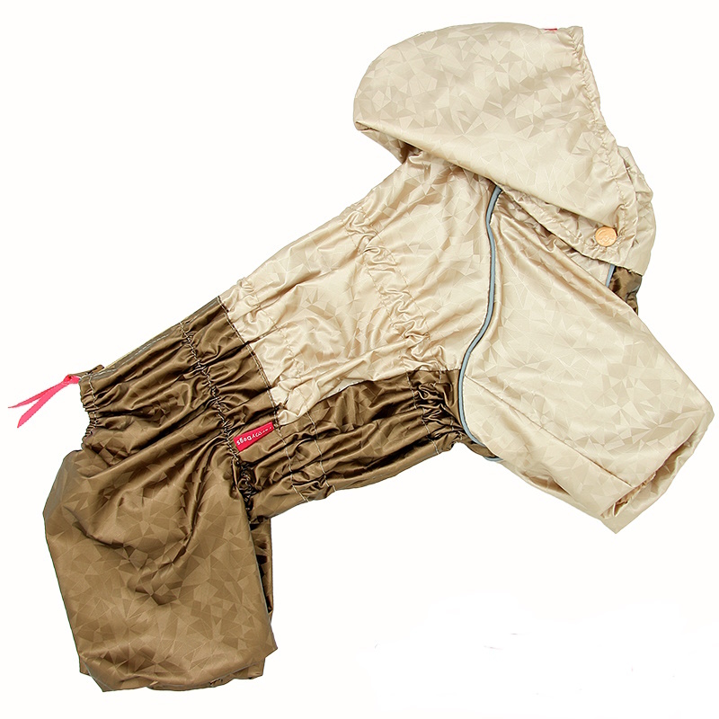 Комбинезон-дождевик ForMyDogs золотой металлик для девочки, ФорМайДог