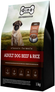 Gina Adult Dog Beef & Rice, Джина 7,5 кг