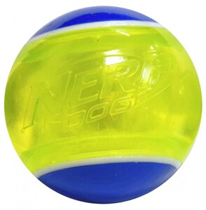 Игрушка для собак NERF Мяч светящийся прозрачный сине-зеленый, Нерф