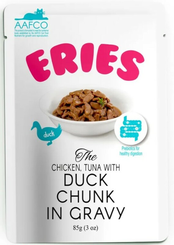 Пауч Pettric Eries утка с курицей и тунцом кусочки в соусе, Петтрик