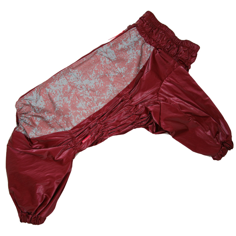 Комбинезон дождевик ForMyDogs для девочек красный, ФоМайДог