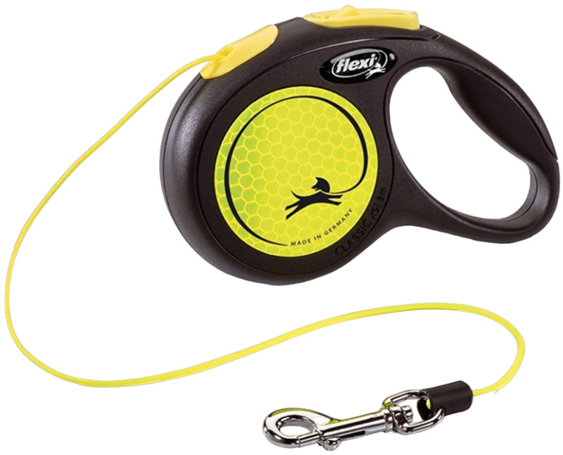 Рулетка Flexi Neon Safety Plus трос ХS до 8 кг, Флекси