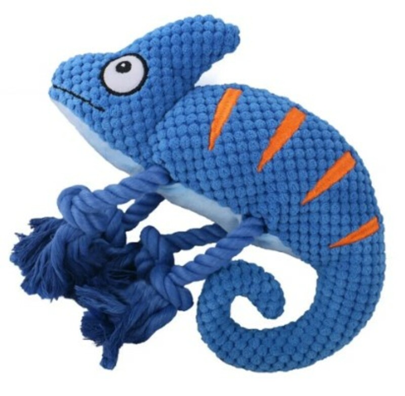 Игрушка Mr.Kranch для собак Хамелеон с канатиками и пищалкой, Мистер Кранч