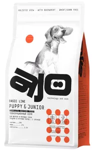 Корм AJO Puppy & Junior Medium & Maxi с индейкой и гречкой, Айо