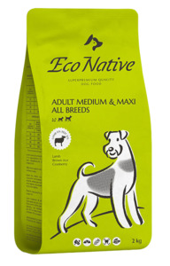 Eco Native Adult Medium&Maxi ягненок с бурым рисом, Эко Натив