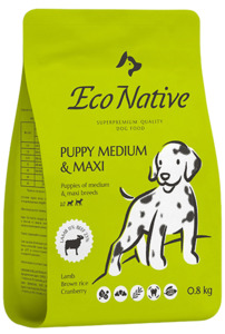 Eco Native Puppy Medium&Maxi ягненок с бурым рисом, Эко Натив
