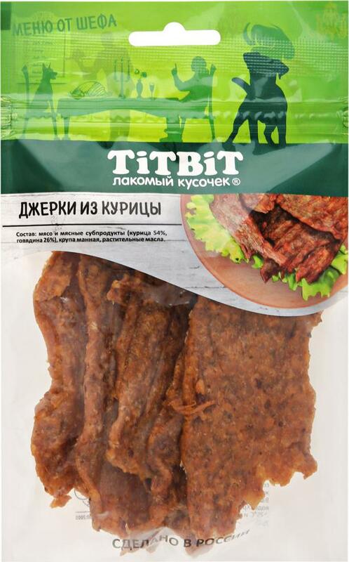 TitBit джерки мясные из курицы Меню от Шефа, Титбит