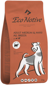 Eco Native Adult Medium&Maxi степная говядина с зеленой гречкой, Эко Натив 2 кг