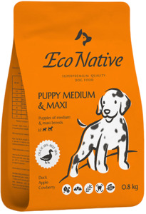 Eco Native Puppy Medium&Maxi из мяса мускусной утки, Эко Натив 0,8 кг