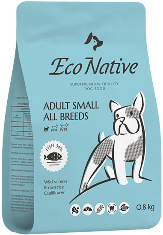 Eco Native Adult Small из дикого лосося с бурым рисом, Эко Натив