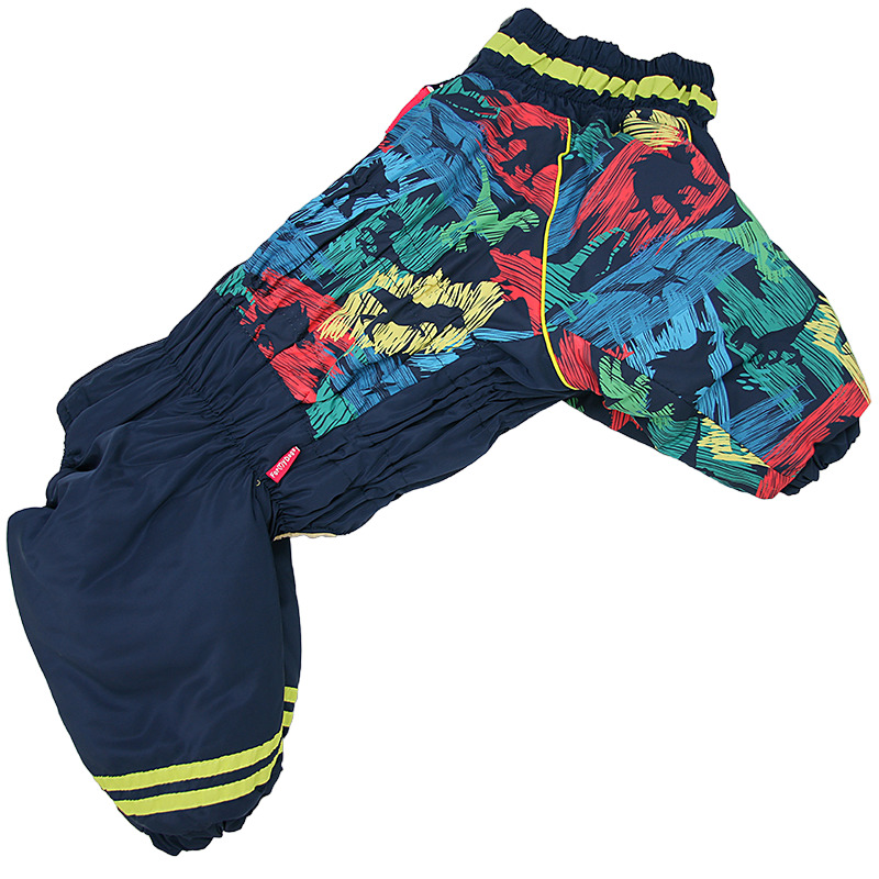 Комбинезон ForMyDogs Дино сине-желтый для мальчиков, ФоМайДог
