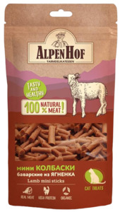 AlpenHof Мини колбаски баварские из ягненка для кошек, АлпенХоф 50 г