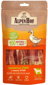 AlpenHof Уши кроличьи с мясом утки для собак, АлпенХоф