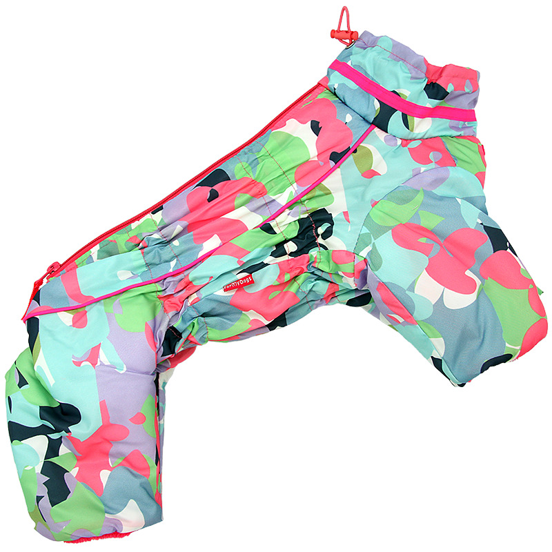 Комбинезон ForMyDogs зелено/розовый для девочек, ФоМайДог