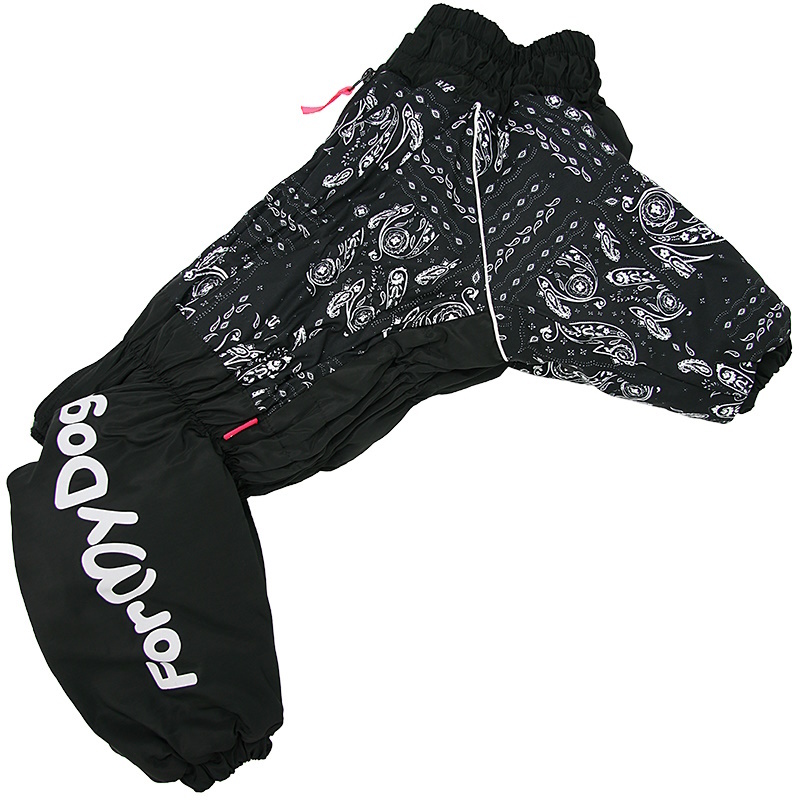 Комбинезон ForMyDogs Пэчворк черный для девочек, ФоМайДог