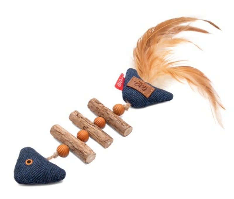 Игрушка GiGwi Catch & Scratch Eco Рыбка-скелет, ГиГви