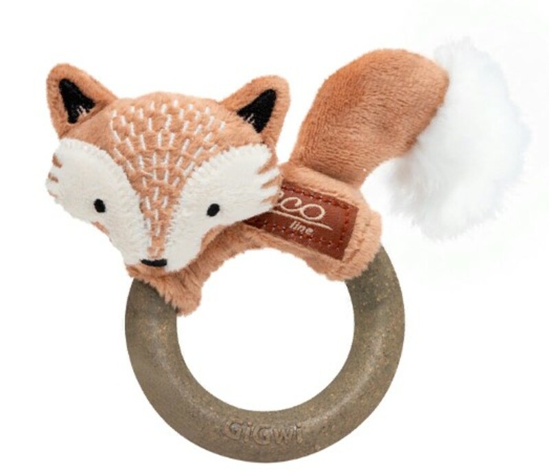 Игрушка GiGwi Catch & Scratch Eco Лисичка с кольцом из мататаби, ГиГви