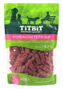 TitBit колбаски телячьи для собак всех пород - XXL, Титбит 420 гр