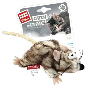 Игрушка GiGwi Catch & Scratch Мышка с кошачьей мятой, ГиГви