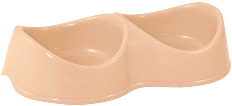 Миска Gamma пластиковая двойная Бисквит, Гамма