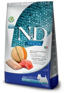 Farmina N&D Ocean Dog Salmon, Codfish & Cantaloupe Melon Adult Mini, Фармина 2,5кг