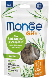 Monge Gift Hairball Хрустящие подушечки с начинкой для вывода шерсти, Монж